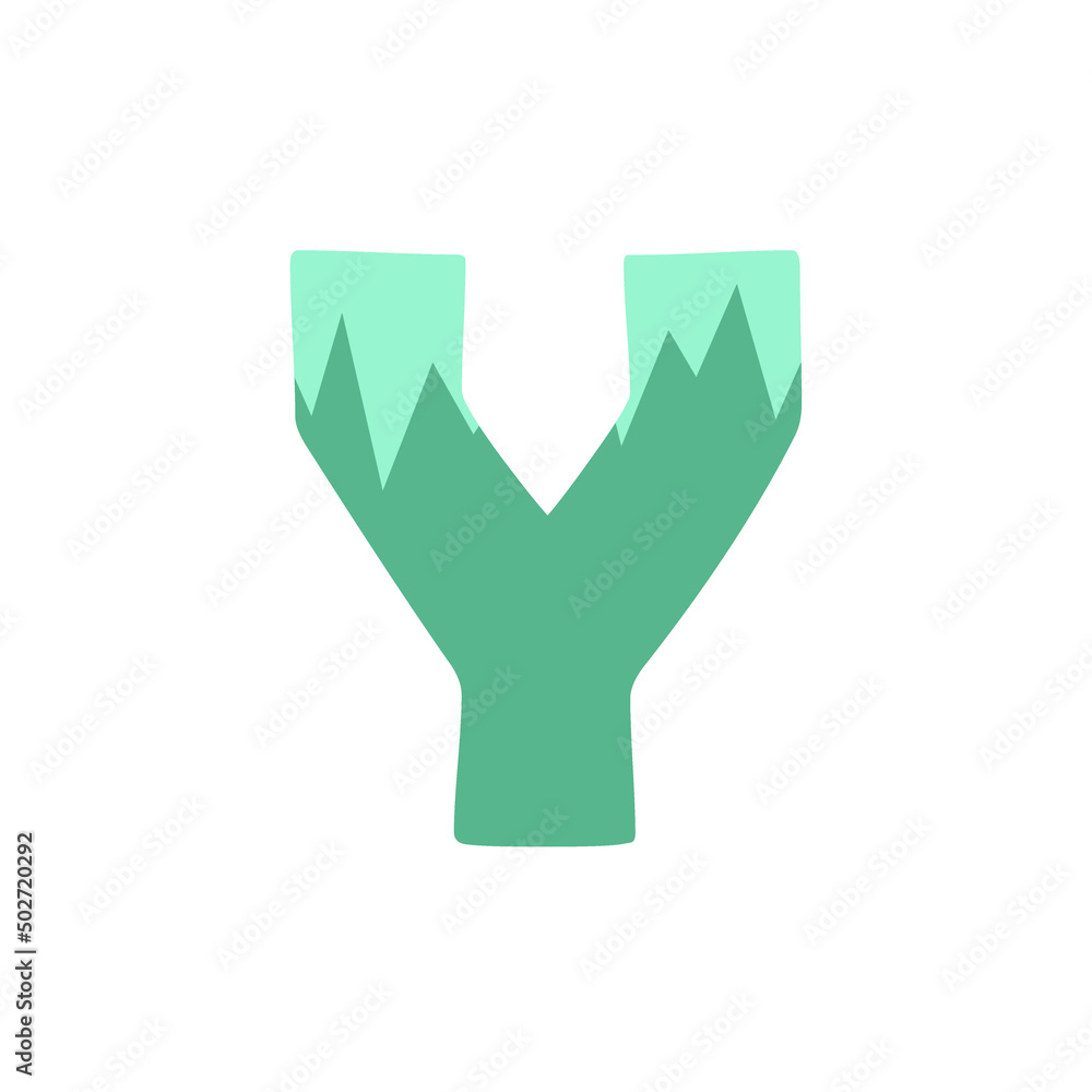 The letter Y on a white background. Icon, button, graphic, illustration, web, symbol, graphic resources.