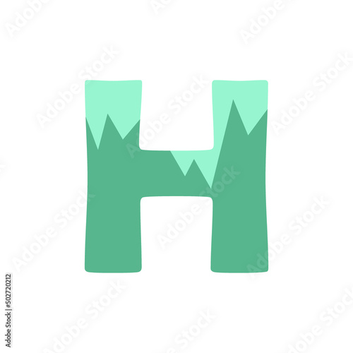 Obraz na płótnie The letter H on a white background. Icon, button, graphic, illustration, web, symbol, graphic resources. w salonie