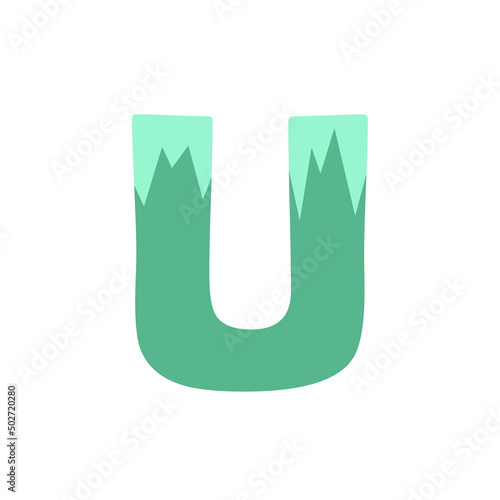 The letter U on a white background. Icon, button, graphic, illustration, web, symbol, graphic resources.