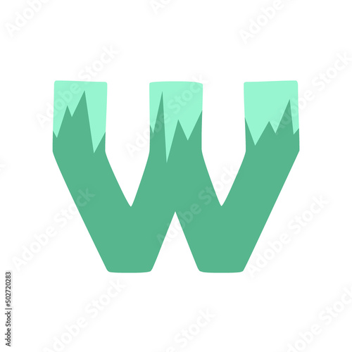 Obraz na płótnie The letter W on a white background. Icon, button, graphic, illustration, web, symbol, graphic resources. w salonie