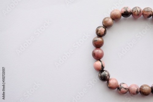 Rhodonite gemstones bracelet.  photo