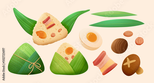 Cute zongzi element set