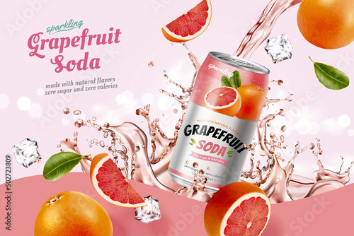 Grapefruit soda banner ad photo