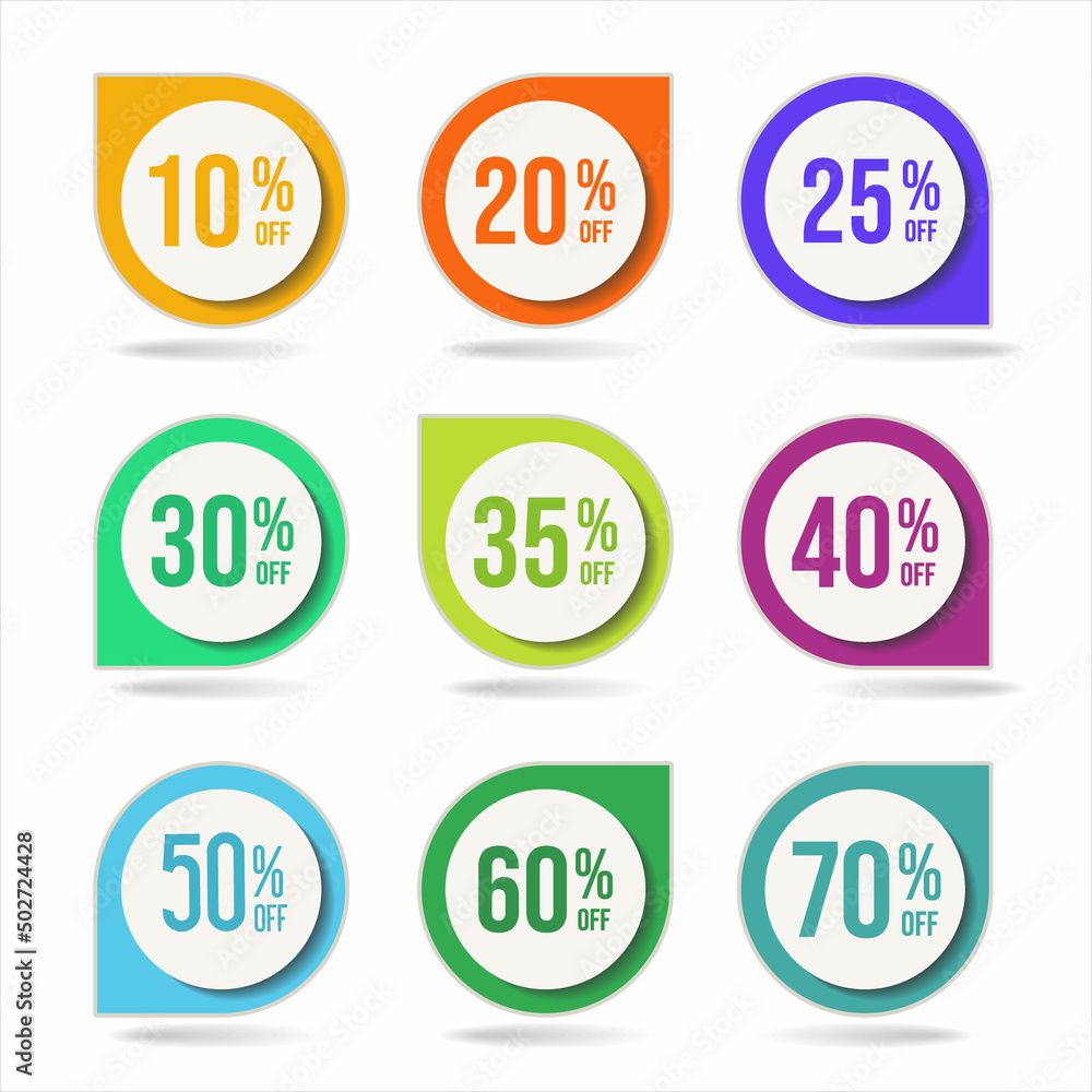 Collection of super sale colorful badge modern design Collection of super sale colorful badge modern design