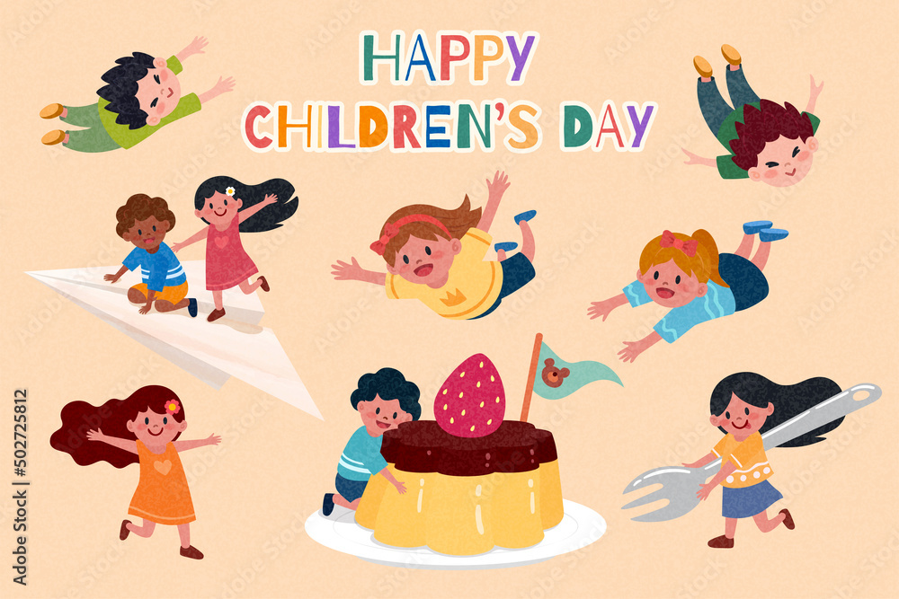 Fototapeta premium Children's Day elements