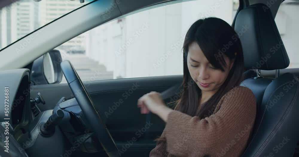 Woman prepare for drive the car Woman prepare for drive the car