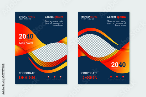 City background red creative business corporate book cover design template in a4 
