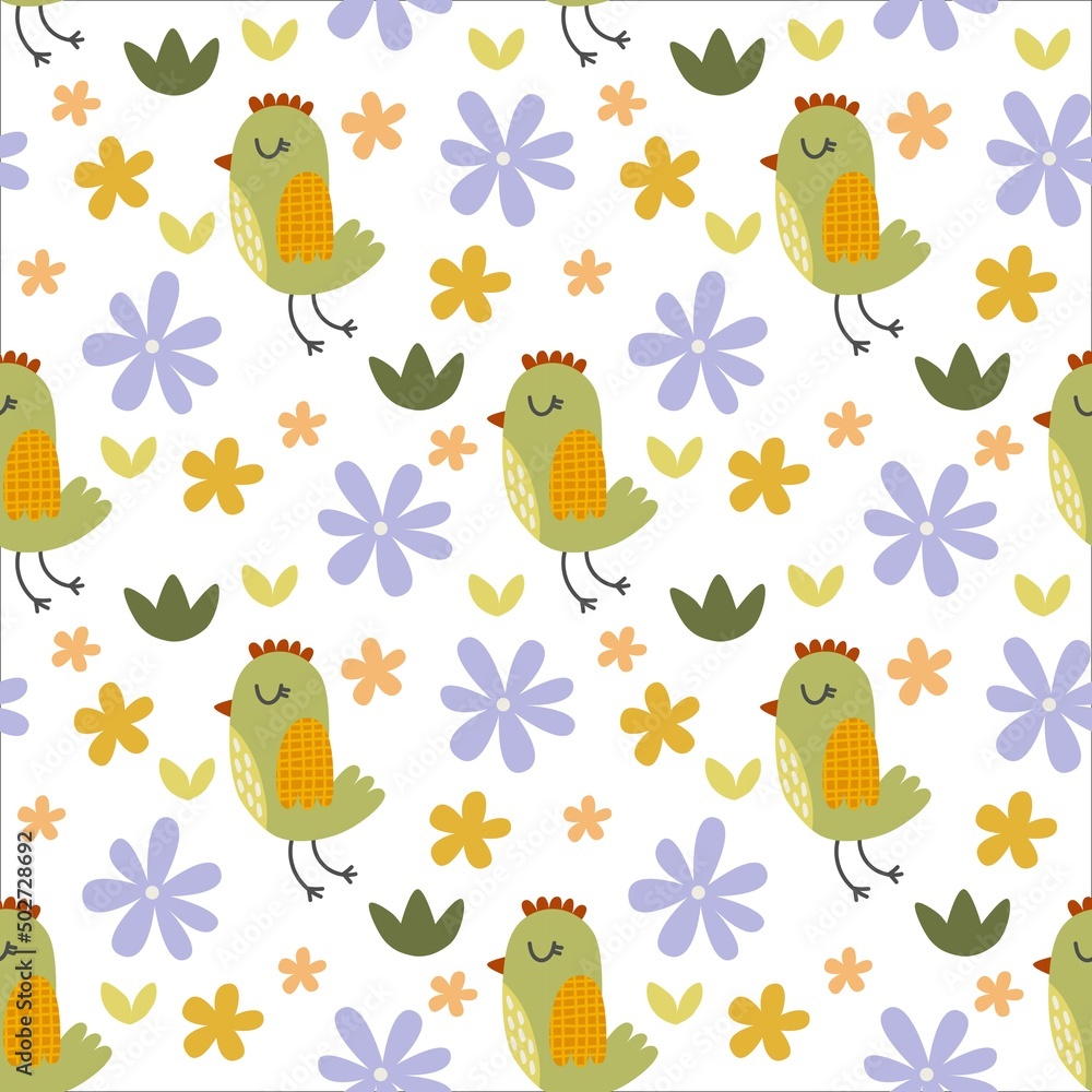 Cute seamless pattern, birds. Vector background. Cute seamless pattern, birds. Vector background.