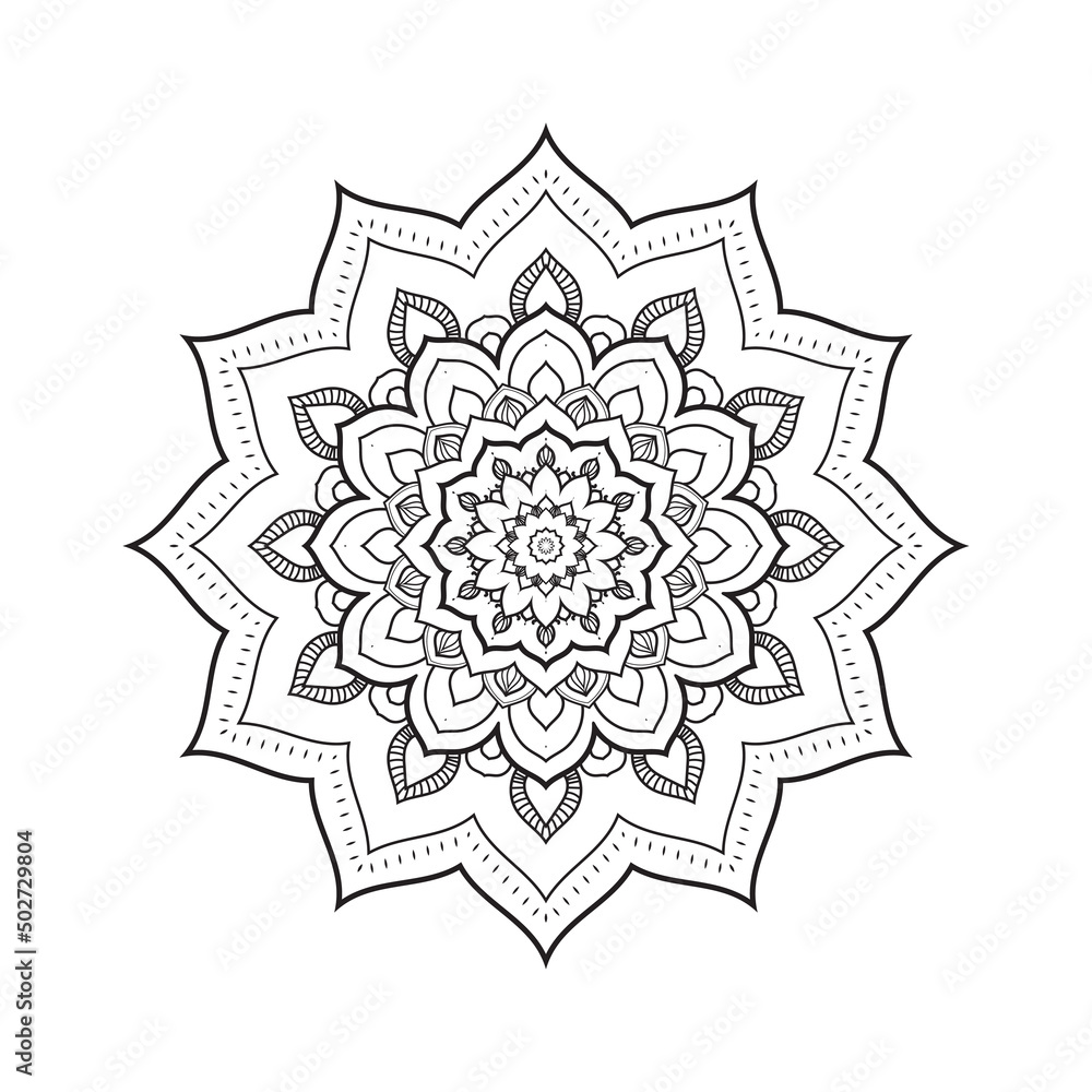 Vector Design black Mandala on white background