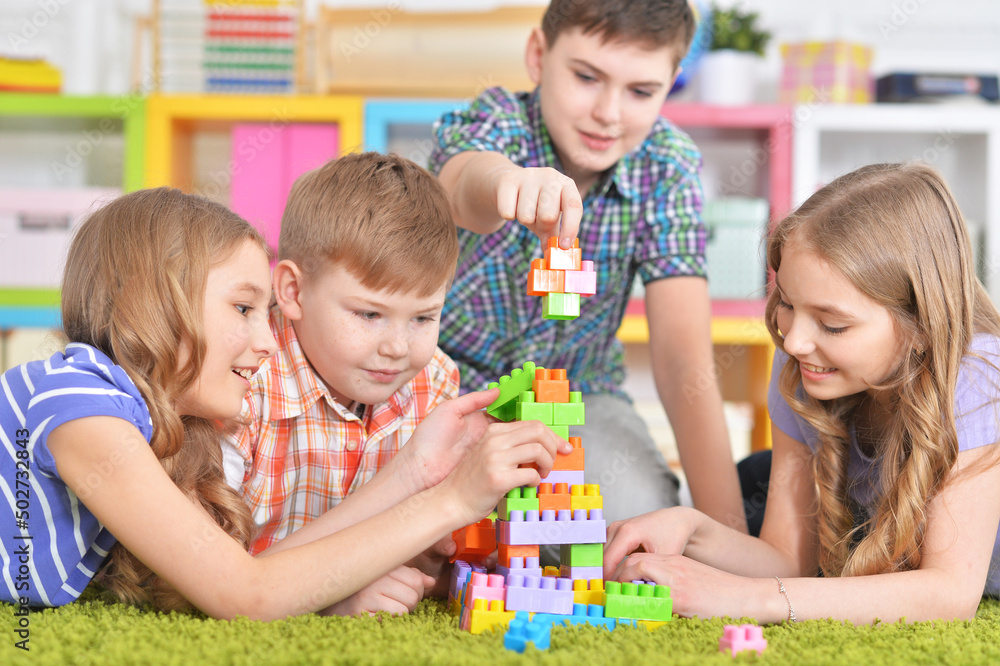 Portrait of group of children playing together Portrait of group of children playing together