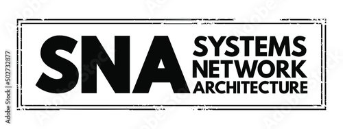 SNA Systems Network Architecture - complete protocol stack for interconnecting computers and their resources, acronym text stamp photo