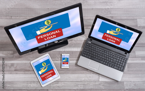 Personal loan concept on different devices