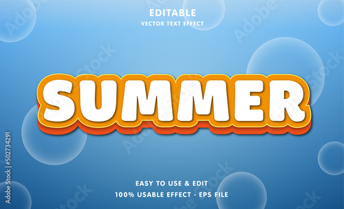 summer editable text effect with modern and simple style, usable for logo or campaign title