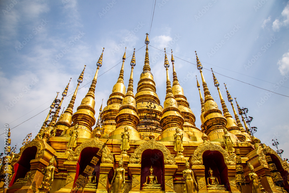Fototapeta premium Wat Phrathat Suthon Mongkhon Khiri temple complex in Phrae, Thailand