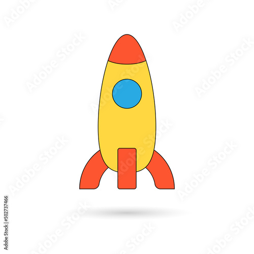 Rocket icon vector, isolated on white. Logo illustration.