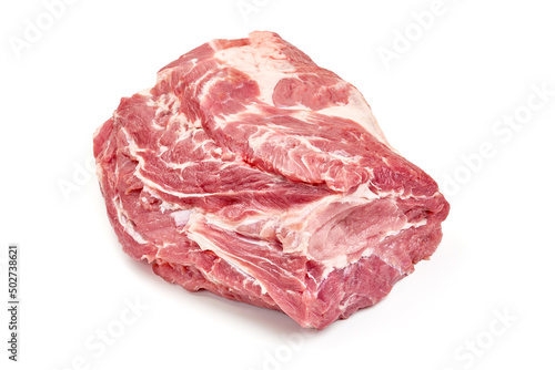 Shoulder butt meat, isolated on white background. High resolution image.