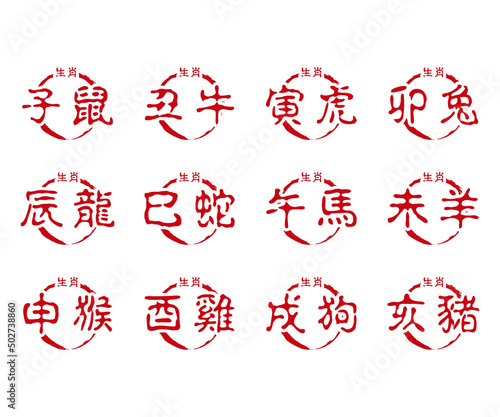 Chinese zodiac signs stamps
