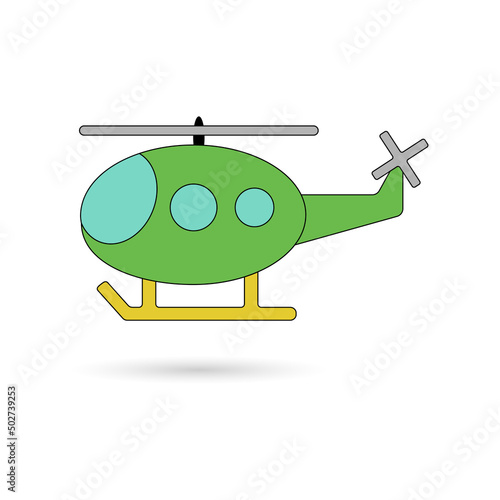 Helicopter icon, cartoon style