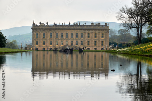 Canvas Print Mirror reflection. An English stately home
