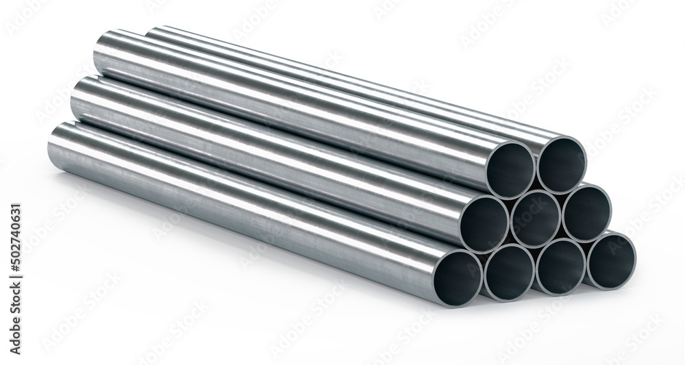 Metal pipes isolated on the white background. 3d illustration Metal pipes isolated on the white background. 3d illustration