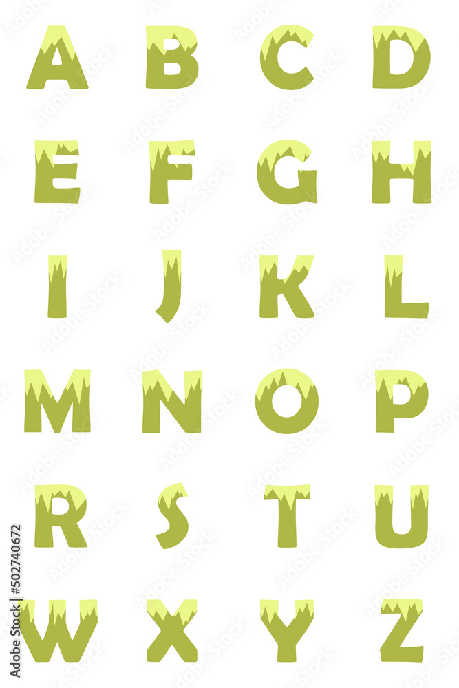 Alphabet on white background. Letters, graphic, illustration, icons, button, web,