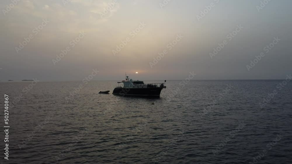 Motor yachts in the morning sea. High quality 4k footage Motor yachts in the morning sea. High quality 4k footage