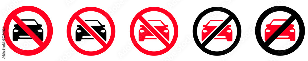 No car allowed. No parking sign. Icons vector illustration. eps10 No car allowed. No parking sign. Icons vector illustration. eps10