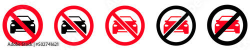 No car allowed.  No parking sign. Icons vector illustration. eps10