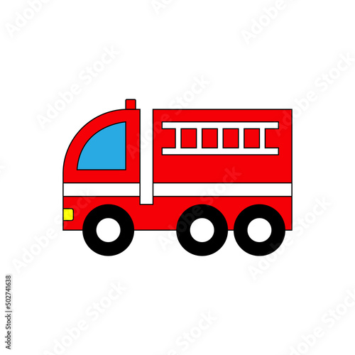 Cartoon fire truck vector.