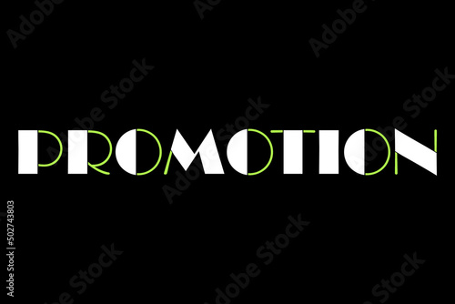 Obraz na płótnie Promotion text on black background. Graphic, illustration, icon, button, web, website. w salonie