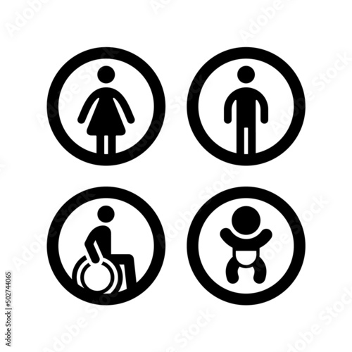 Restroom pictograms set