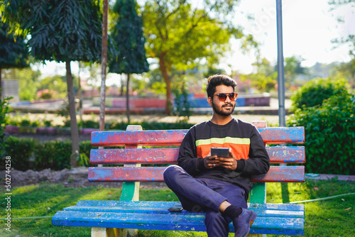 indian young man at park
