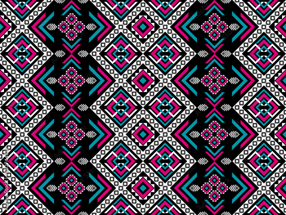 Abstract Aztec pattern art. Geometric ethnic seamless pattern in tribal. Design for background, wallpaper, vector illustration, fabric, clothing, carpet, textile, batik, embroidery.