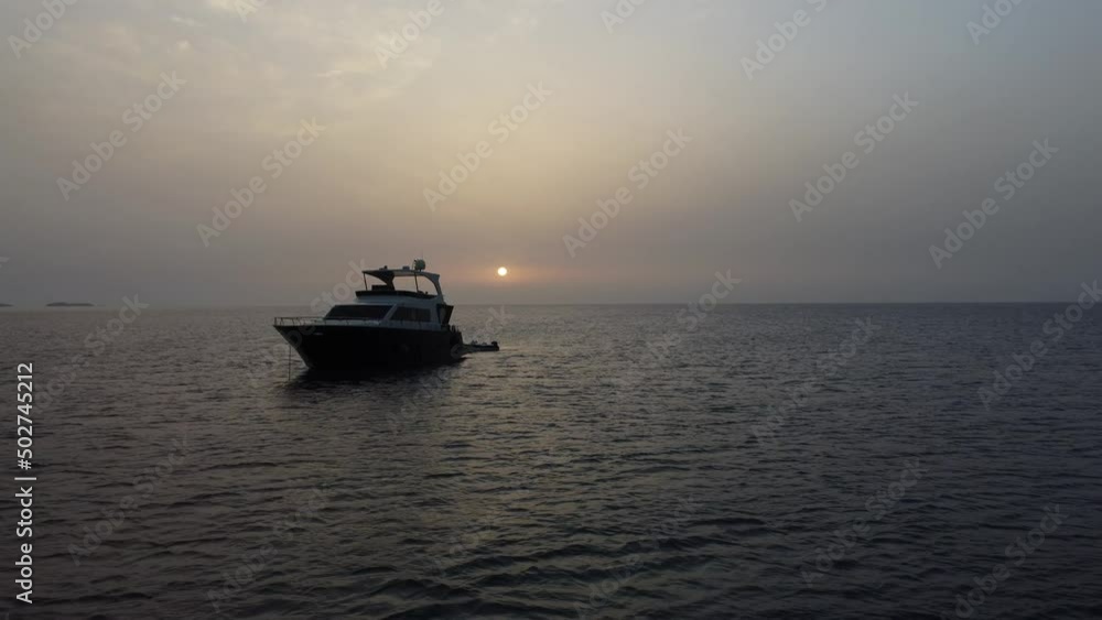 Motor yachts in the morning sea. High quality 4k footage Motor yachts in the morning sea. High quality 4k footage