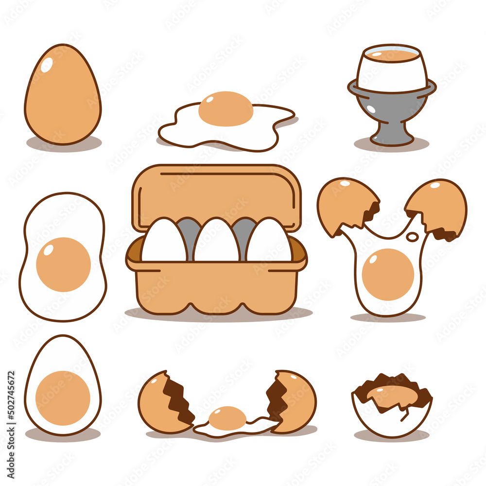 Eggs vector cartoon set isolated on a white background. Eggs vector cartoon set isolated on a white background.