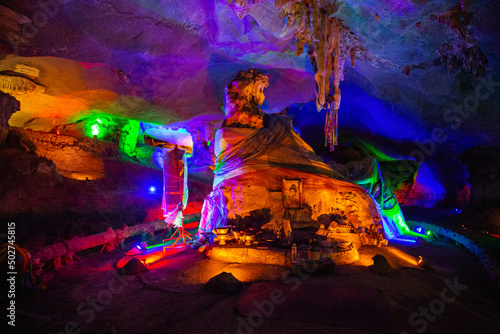 Tham Pha Nang Khoi cave in Phraeprovince, Thailand photo