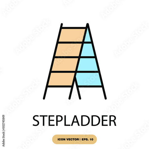 stepladder icons symbol vector elements for infographic web