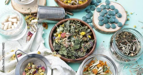 Herbal medicine, homeopathy, alternative medicine concept