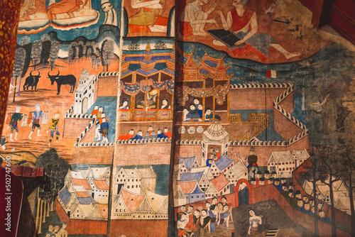 Wat Phumin temple and its wall painting in Nan city  Thailand