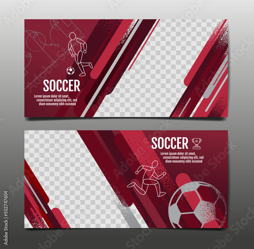 Soccer Tournament, Football banner, Sport layout design