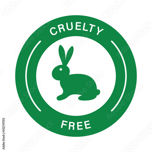 Cruelty Free Silhouette Green Icon. Not Tested on Animals Pictogram. Not Experiment on Rabbit, Bunny Symbol. Natural Ingredients Product, No Cruelty Sign. Vegan Stamp. Isolated Vector Illustration