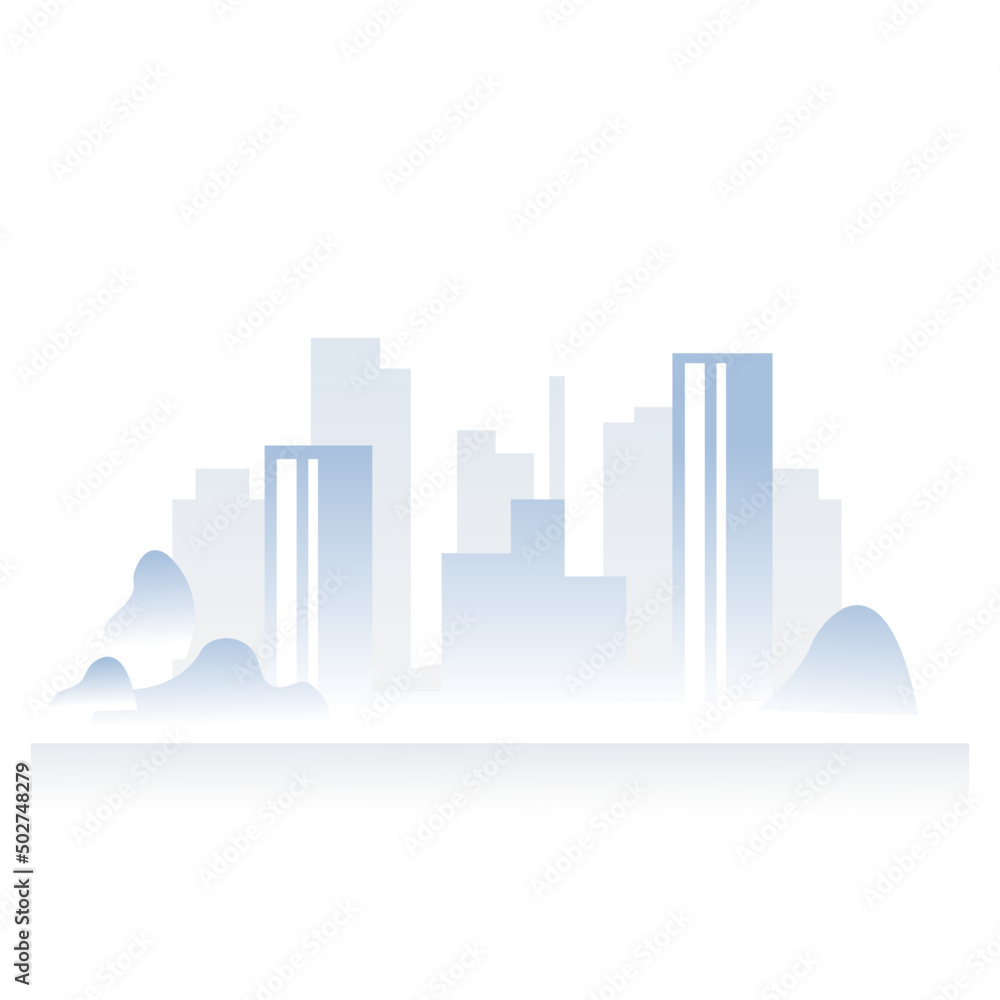 city background town silhouette gray downtown vector