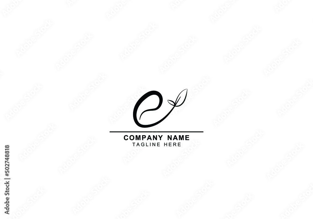 hand drawn, minimal and line art alphabet letter e logo icon with leaf hand drawn, minimal and line art alphabet letter e logo icon with leaf