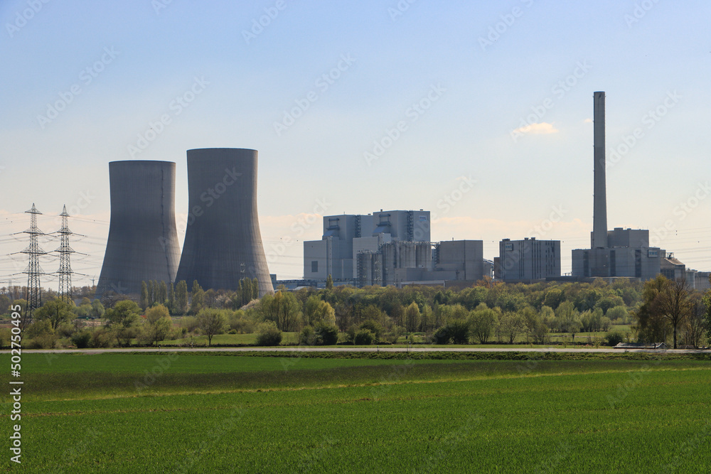 Lippelandschaft bei Hamm mit Kraftwerk