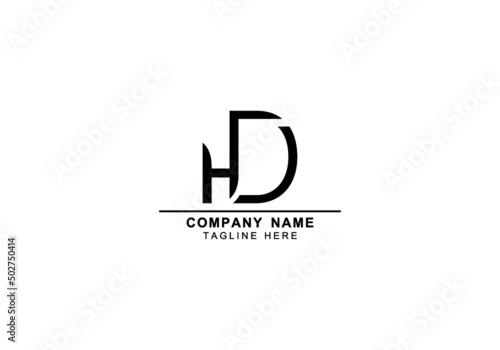 letter HD , H , D , DH minimal and abstract logo