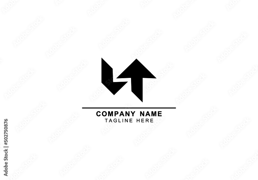 Fototapeta premium alphabetic letter L, T, LT minimal logo