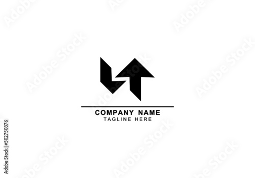 alphabetic letter L, T, LT minimal logo