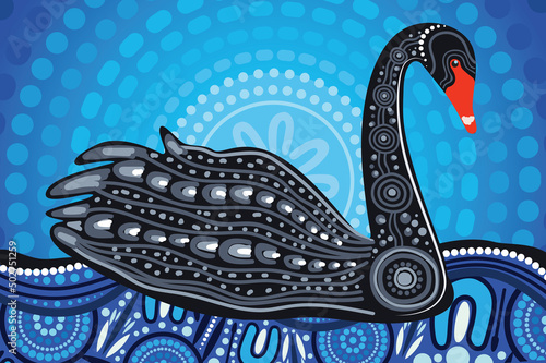 Black swan aboriginal art - Vector