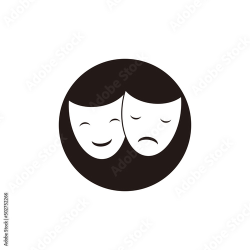 Theater masks vector illustration symbol