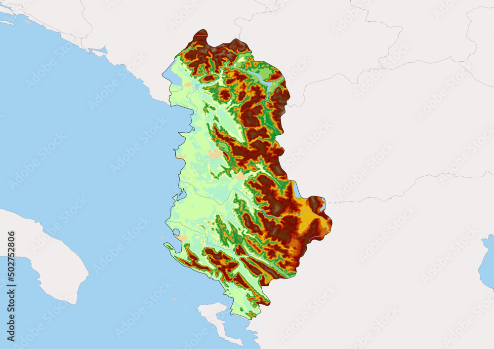 Vetor De High Detailed Vector Albania Physical Map Topographic Map Of 1000 F 502752806 1C8I58TQfXW8SEjNwYV7Eev3j2dYGqRb 